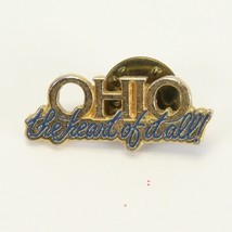Ohio The Heart of It All Gold Tone Enamel Lapel Pin Vintage 1&quot; L x .5&quot; H - $90.17 MXN