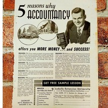 1951 - 5 Reasons Why Accountancy Offers More Money Success - Orig Vtg PRINT AD - £15.63 GBP