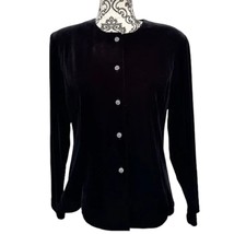 Ronni Nicole by Ouida Women’s Black Velvet Embellished Buttons Blazer Size S - £17.13 GBP