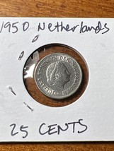 1950 Netherlands 25 Cents KM# 183 - Very Nice - £2.37 GBP