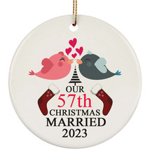 57th Wedding Anniversary 2023 Ornament Gift 57 Years Christmas Married T... - £11.59 GBP