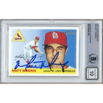 Matt Morris 2004 Topps Heritage St Louis Cardinals Autograph 344 BAS BGS Auto 10 - £79.92 GBP