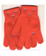 Fancy Dressy Stretch BRIGHT RED GLOVES Winter Holiday w-Rhinestone Gems-... - $111.19 MXN