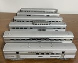 HO Athearn set of 6 Silver Burlington passenger cars, Kadee couplers - $46.05