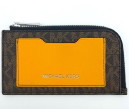 Michael Kors Cooper L-Zip Wallet Logo Brown Orange 36U1LCOE6B NWT $98 Re... - £31.64 GBP