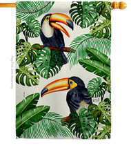 Rainforest Toucan House Flag Birds 28 X40 Double-Sided Banner - £29.38 GBP