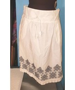 NWT Dressbarn Woman Size XL White Elastic Skirt Black Embroidered Border... - £17.94 GBP