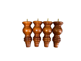 8&quot; Wood FurnitureLegs Round Tapered Brown- Set of 4 - £9.46 GBP