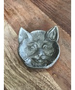 ART DECO ANTIQUE C.1910 Metal CAT FACE PIN CHANGE DISH TRAY! - $369.87 MXN