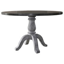 Best Master Farmhouse Style Wood Round Dining Table in Weathered Gray - £377.44 GBP