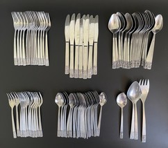 Vintage 90 Pieces J.H. Carlyle Cameo Stainless Steel Flatware Set for 12+ MCM - £139.88 GBP