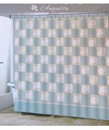 Traditions ANGUILLA Fabric Shower Curtain Shells Sand Dollars Blue Gray New - £21.23 GBP