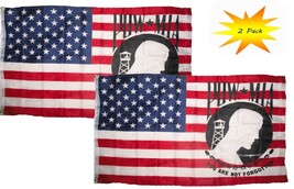 K&#39;s Novelties 3x5 3x5 Wholesale Set (2 Pack) USA American POWMIA Pow Mia Flag  - £10.32 GBP