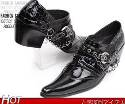 Pointed Toe High Heel Men Italian Shoes for Wedding Dress Metal New Runway Large - £196.66 GBP