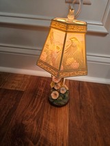 Vintage Lamp Night Light Lithophane Lampshade Shade Flowers Humming Bird... - $34.65