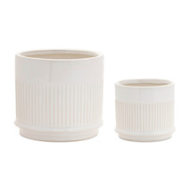 Ribbed Ceramic Planter (Set of 2) - $48.94
