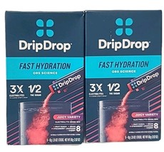 2 Drip Drop Dehydration Relief JUICY VARIETY Powder 8 Stick EXP 12/28 El... - $22.76