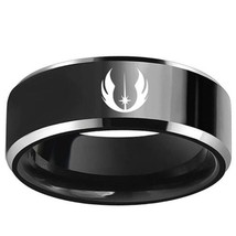 Black Color Star Wars Ring Jedi Symbol Lightsaber Men Women Couple Rings - £23.58 GBP