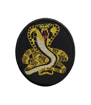 Cobra Embroidered Iron On Patch 3.25&quot; x 3.75&quot; Snake Viper Asp Strike First No Me - £7.11 GBP