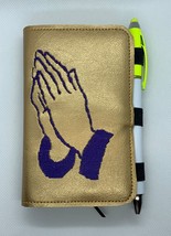 Praying Hands - Embroidered Bible Cover w/ pocket sized New Testament KJ... - £15.74 GBP