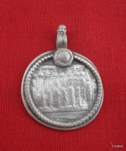 vintage antique tribal old silver necklace amulet pendant hindu god goddess - $88.11