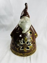 10&quot; Natural Stoneware Ceramic Santa Claus Figurine - Festive Votive Centerpiece - £6.04 GBP