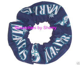 Seattle Mariners Hair Scrunchie Scrunchies by Sherry MLB Baseball Ponytail - £5.48 GBP