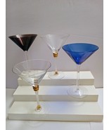 4 Colorful Crystal Martini  Glasses - £25.40 GBP
