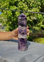 Large Amethyst Crystal Tower Handmade Crystal Home Office Decorative Point - $73.58