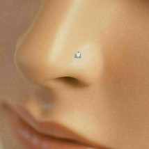 14K Placcato Oro Giallo Diamanti Finti Naso Solitario Lobo Anello Piercing Pin - £15.28 GBP
