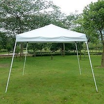 10 x 10 ft. Outdoor Slant Leg Easy Pop-Up Canopy Tent, White - £97.00 GBP