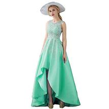 Kivary Women Beaded Lace High Low Sheer Top Prom Homecoming Formal Dress Mint US - £69.68 GBP