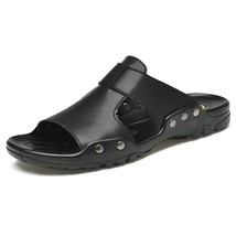 Fashion Men&#39;s Summer Sandals Leather Size 37-48 Comfortable Slip-on Casual Sanda - £49.48 GBP