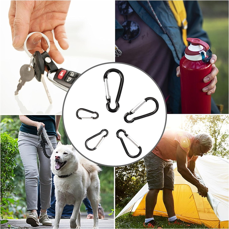 Swatom Aluminum Carabiner Clip 1.6/1.9/2.3/2.7/3.1 Inches Spring Snap Hook Keyri Item image 5