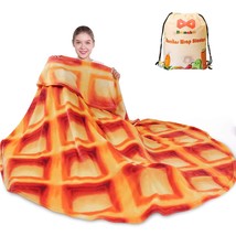 Waffle Blanket 2.0 Double Sided 80 Inches For Adult And Kids, Novelty Realistic  - £53.41 GBP