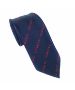 Vintage 1950s Men&#39;s Argence France Navy Red Charles Print Silk Neck Tie ... - $752.19 MXN