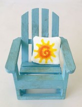 Miniature Adirondack Chair & Sun Cushion Hand Painted Signed OOAK 3.75" Tall - $22.24