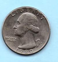 1980 P Washington Quarter - Circulated - Light Wear - $0.25