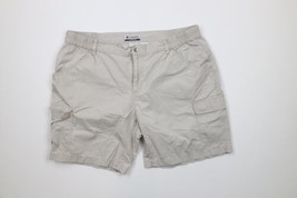 Vintage Columbia Mens Size XL Spell Out Above Knee Cargo Shorts Beige Co... - £27.09 GBP