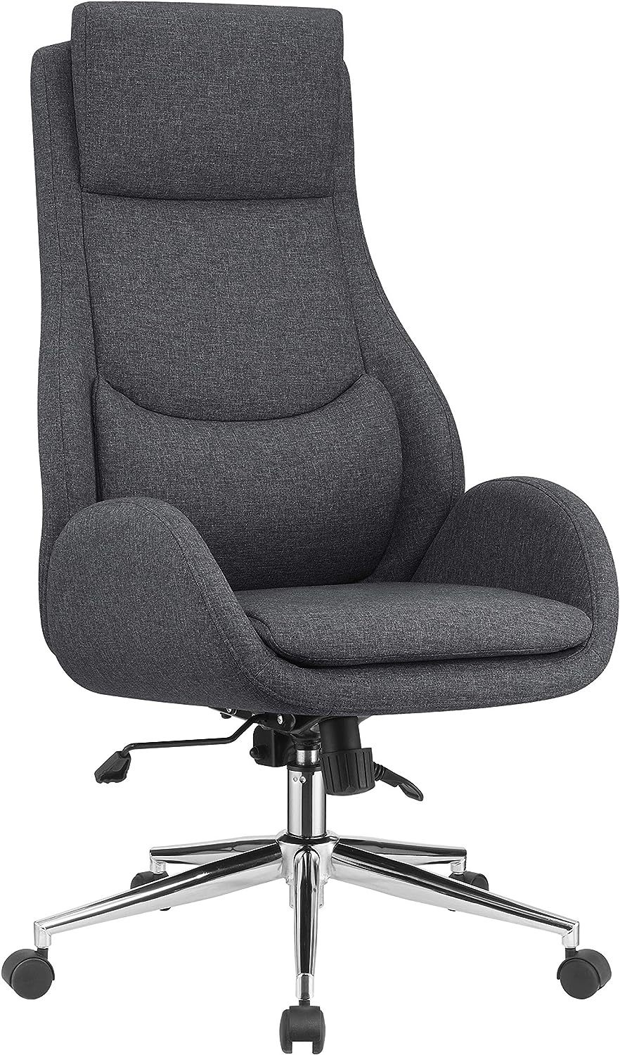 Primary image for Coaster Home Furnishings Upholstered Padded Seat Grey And Chrome Office, 49" H.