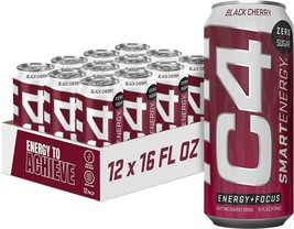 C4 Smart Energy Drink - Sugar Free Performance Fuel Black Cherry 12 Pack - £19.66 GBP