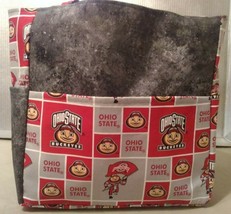 Ohio State Buckeye Brutus Football Scarlet Gray Purse/Project Bag Handmade 12x12 - £29.87 GBP