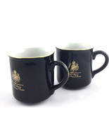  Vintage Discontinued Gevalia Kaffe Coffee Cups 2 Sweden Black Gold Logo... - $23.91