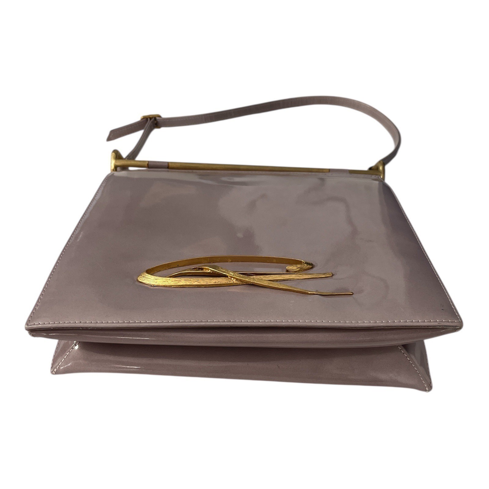 Christian Lacroix Paris Mauve Patent Leather Shoulder Bag with Gold Hardware Item image 7