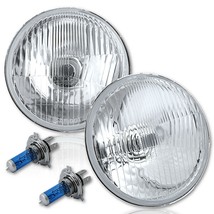 5-3/4&quot; Stock H4 Halogen Light Bulb Headlight Super White 90/100W Headlamp Pair - £42.96 GBP