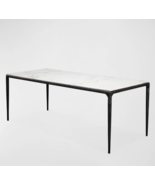 NEW Restoration Thaddeus Hardware STYLE Forged Iron &amp; Marble Dining Table - £2,643.06 GBP