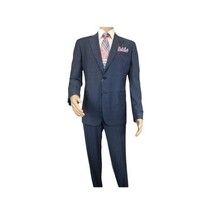 Men Suit BERLUSCONI Turkey 100% Soft Italian Wool Super 180's #Ber27 Navy Plaid image 3