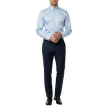 Mens CEREMONIA AVM Turkey Cotton Banded Minister Shirt Angelino-35420 Sky Blue image 4