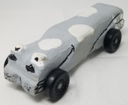 Pinewood Derby Car 1975 Boy Scouts Handmade Painted Original Wheels Gray Silver - £11.33 GBP