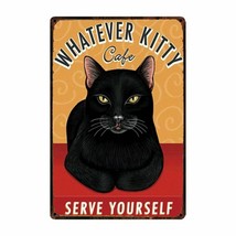 Vintage Lovely Cats Metal Sign Love My Cat Tabby Black Cat Tin Poster Decor Gift - £18.77 GBP